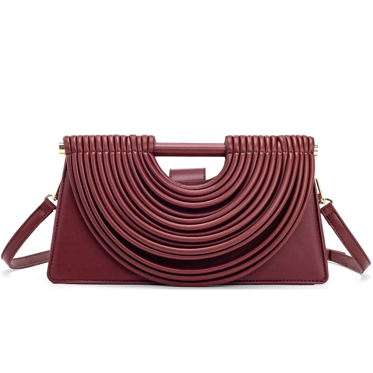 Woven top-handle tote bag with knotted handle – vegan leather in 14 colors