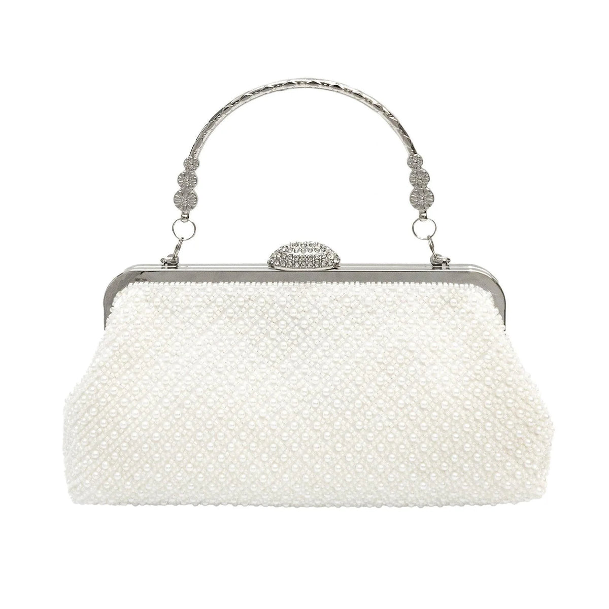 Beaded clutch bag with an ID card holder for evening wear