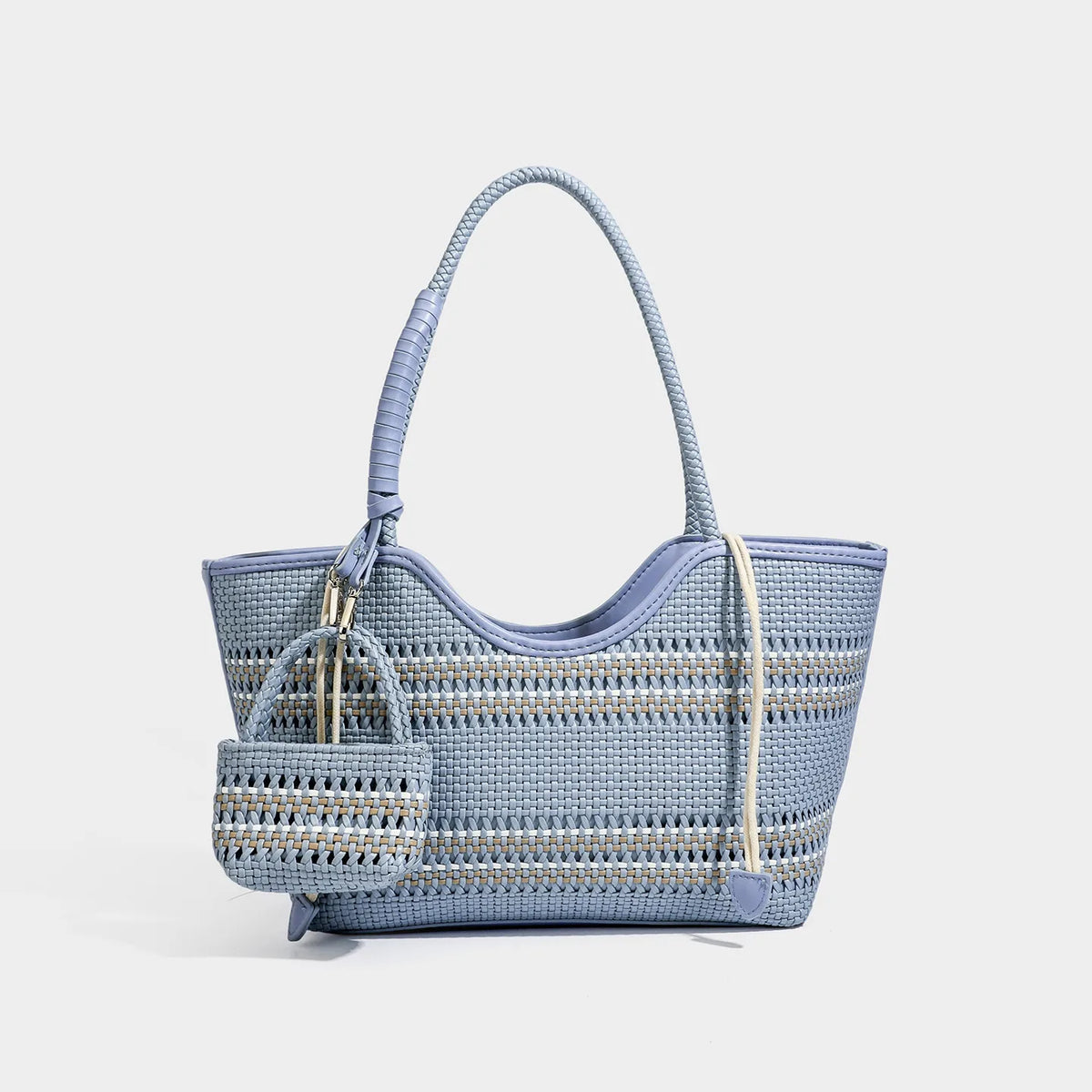 PU leather bucket bag with zippered compartments – single-shoulder tote for daily wear