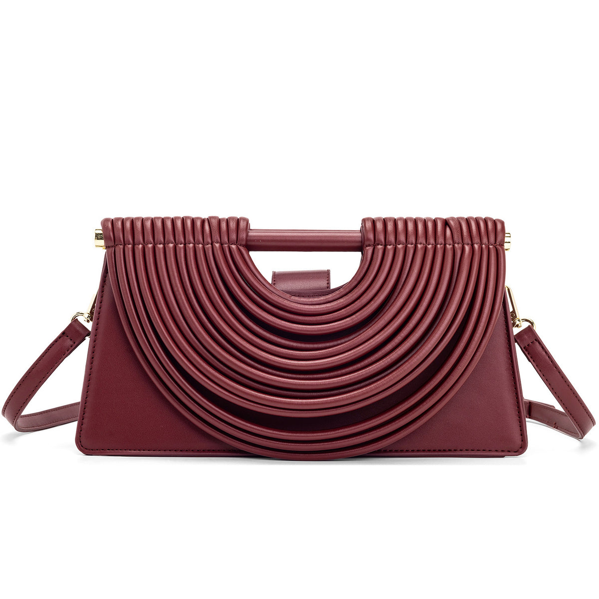 Woven top-handle tote bag with knotted handle – vegan leather in 14 colors