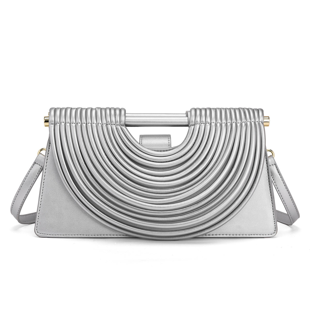Woven top-handle tote bag with knotted handle – vegan leather in 14 colors