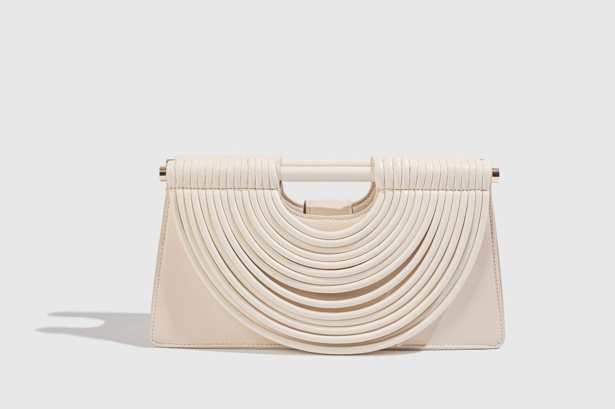 Woven top-handle tote bag with knotted handle – vegan leather in 14 colors