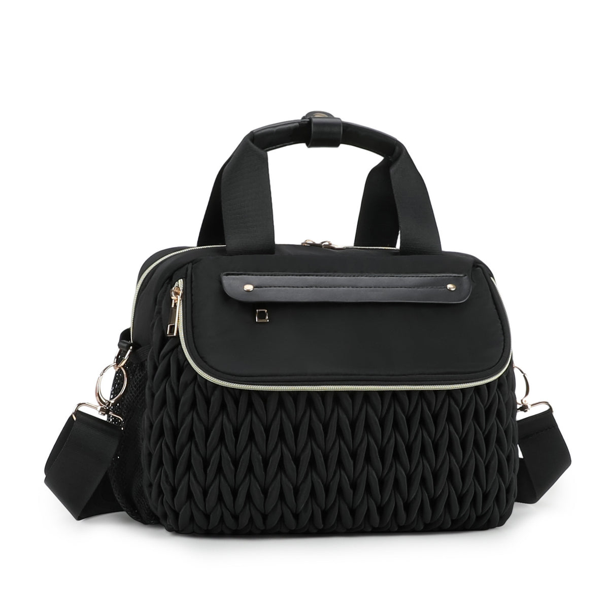 Woven insulated tote bag with double straps – everyday mom bag for on-the-go meals